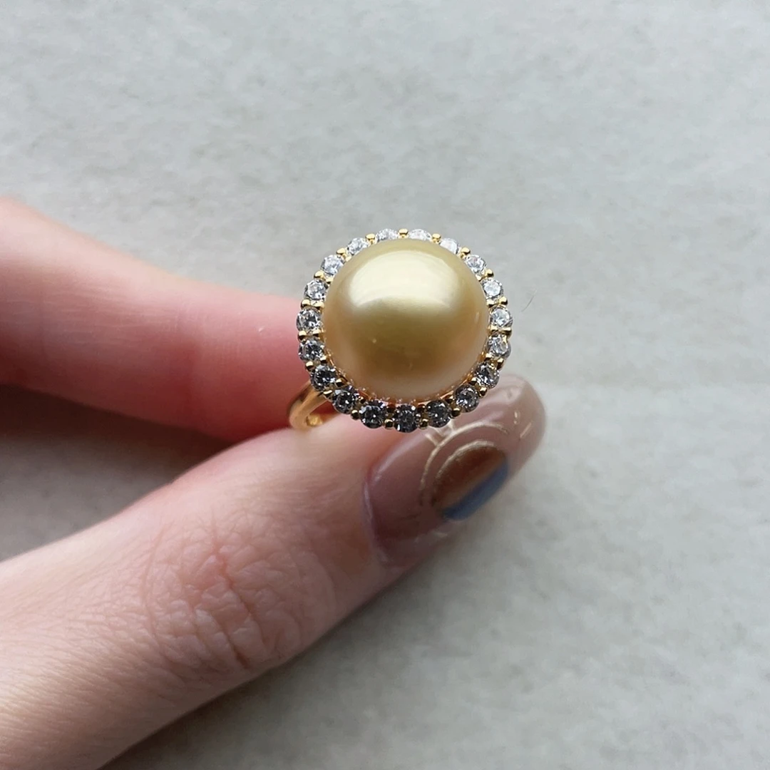 银S925镶嵌海水珍珠戒指30