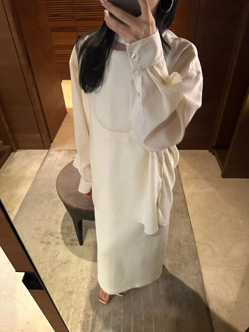 气质背心裙衬衫套装