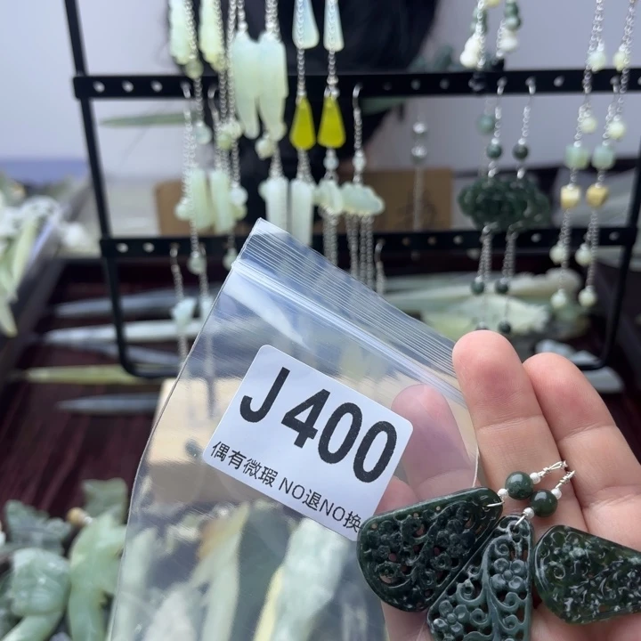 蛇纹石玉发饰合金点****6