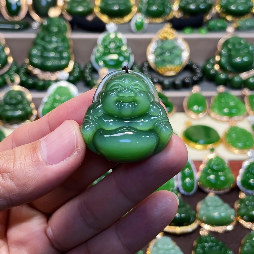 和田玉（碧玉）颈饰未镶嵌佛公34mm