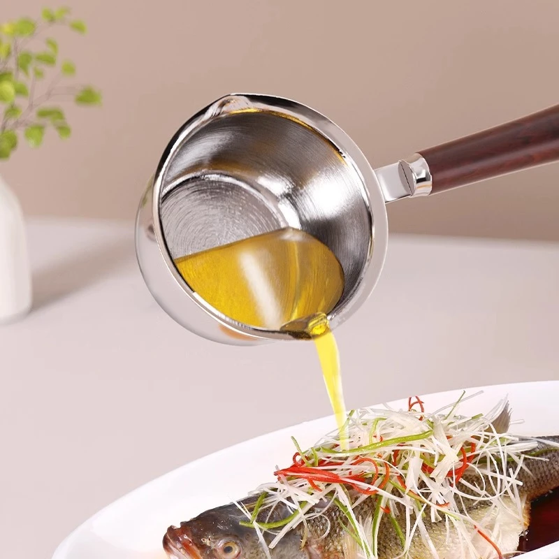 多功能热油小锅食品级不锈钢泼油锅奶锅烧油炝油淋油专用小勺神器