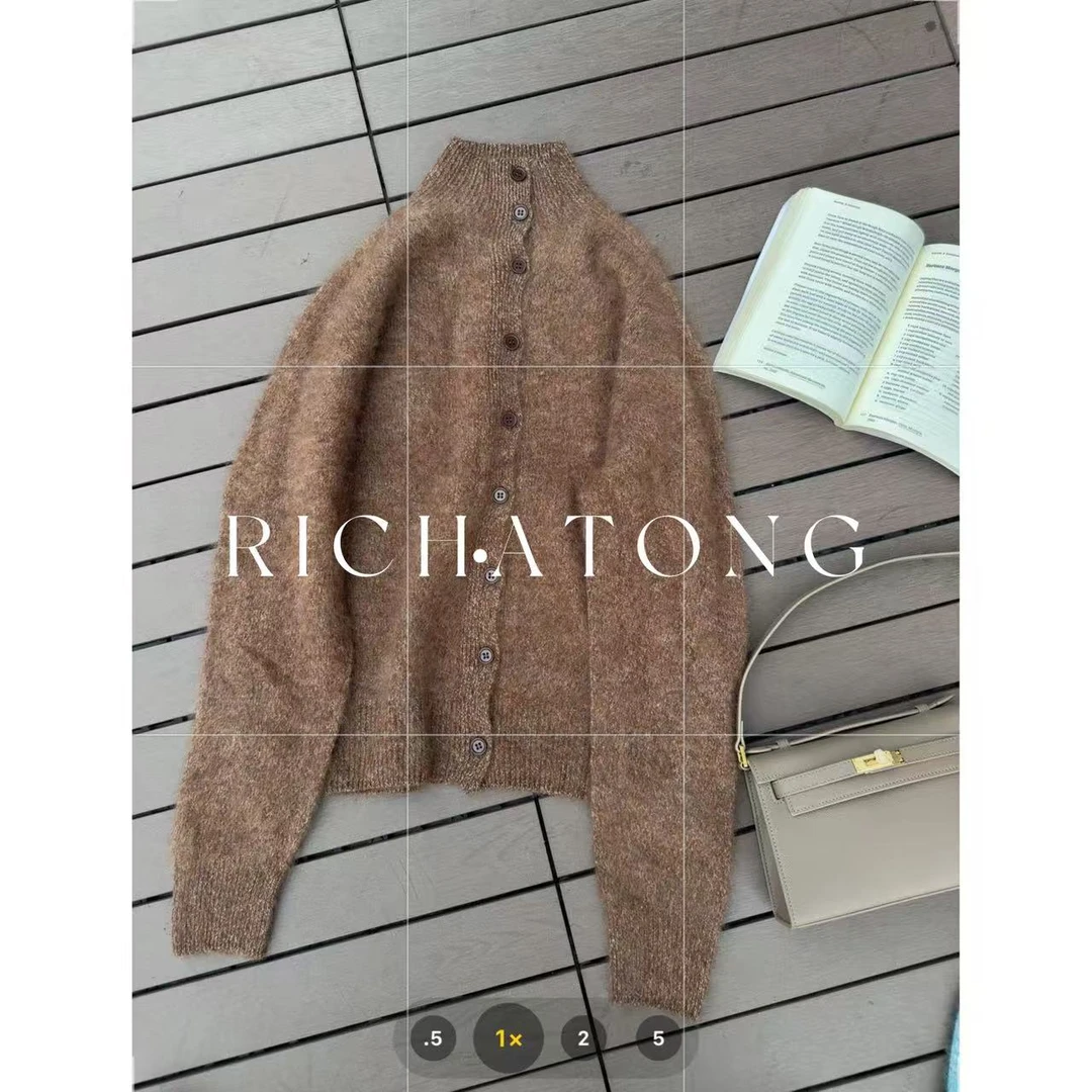 RICH ATONG.-【花纱拉毛】-2025苏格兰邓肯进口花纱高领毛衣1014-12