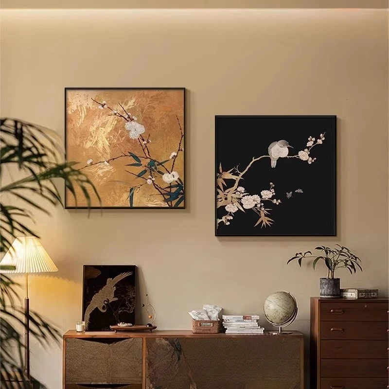 法式中古风复古花鸟客厅装饰画餐厅组合挂画卧室床头主卧房间壁画