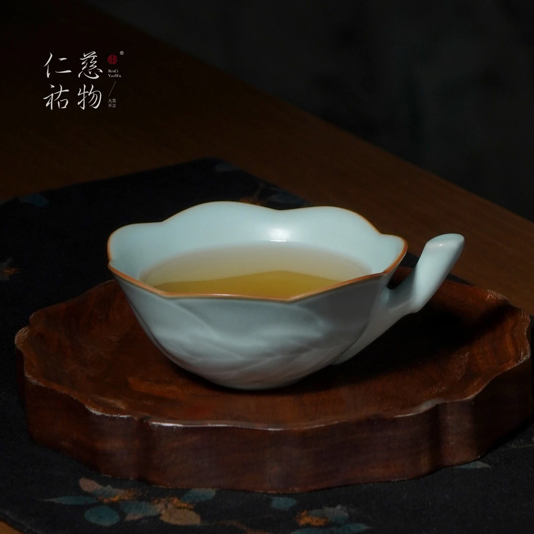 汝窑玉棠杯主人杯单杯复古精致功夫茶杯陶瓷品茗杯汝瓷天青色茶盏