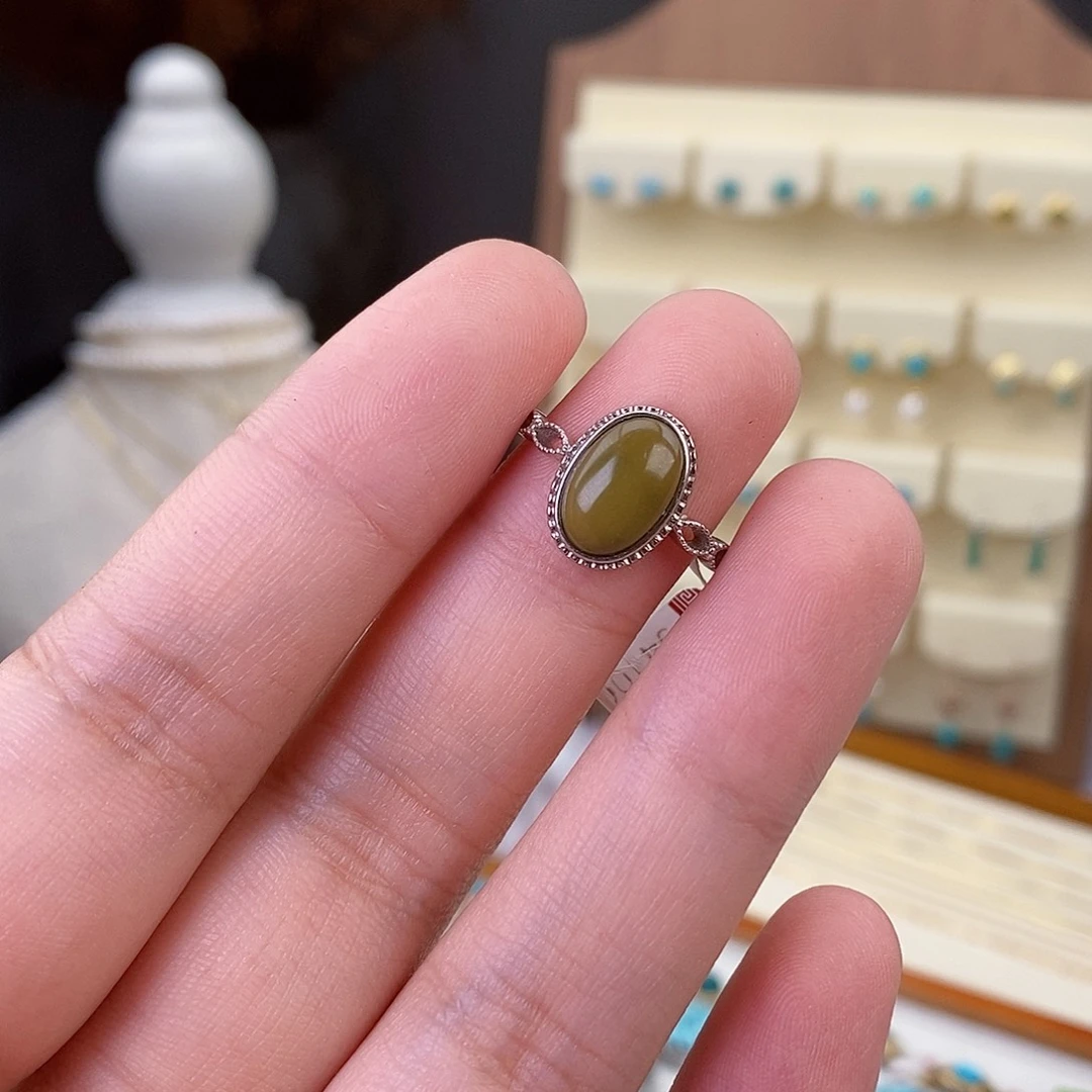 绿松石戒指银S925镶嵌