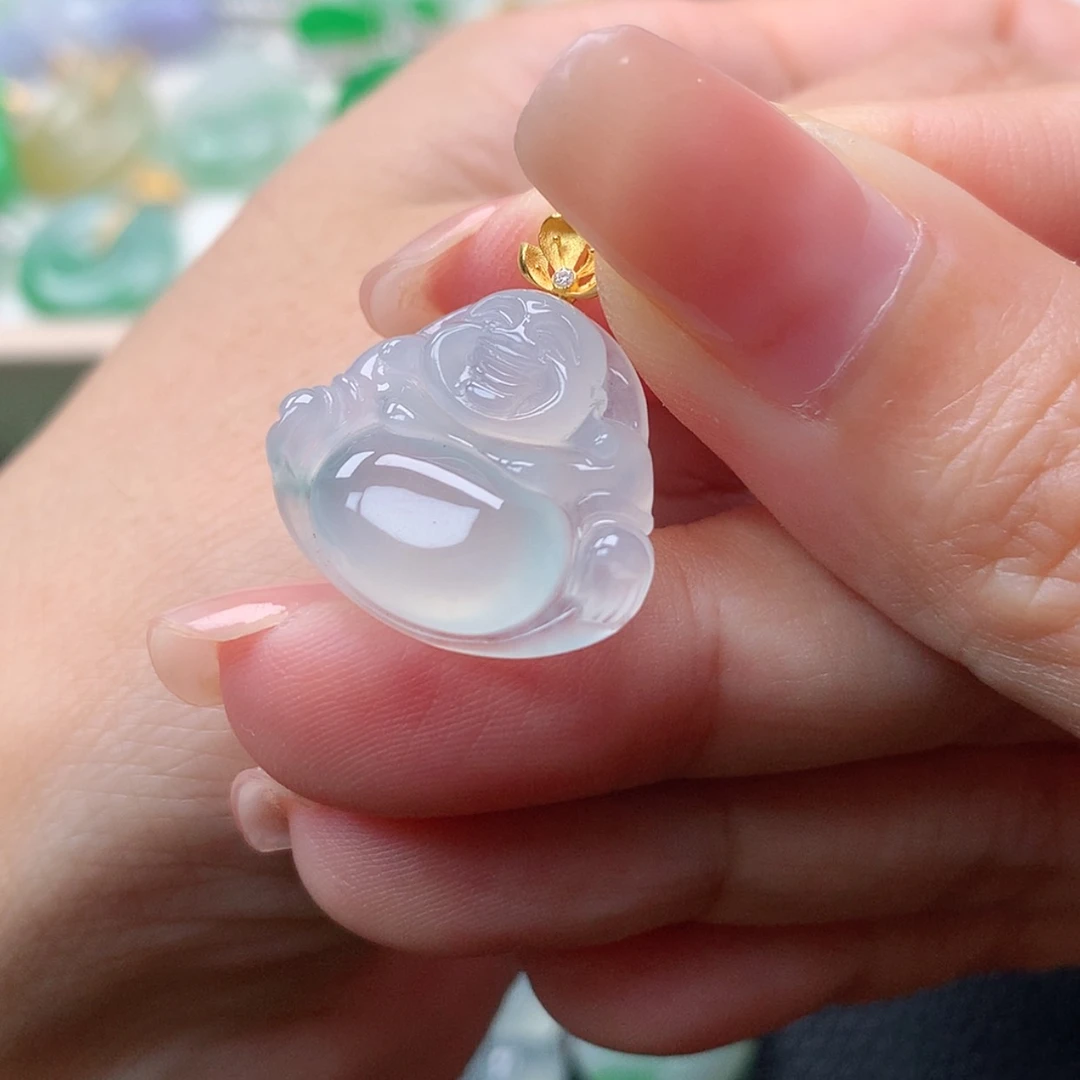 【闪购商品】翡翠18K金镶嵌吊坠(赠链)