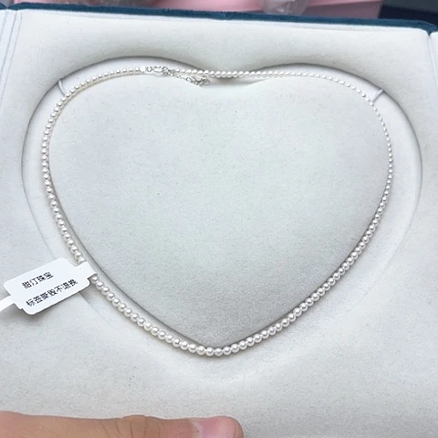 淡水珍珠珍珠项链银S925镶嵌1