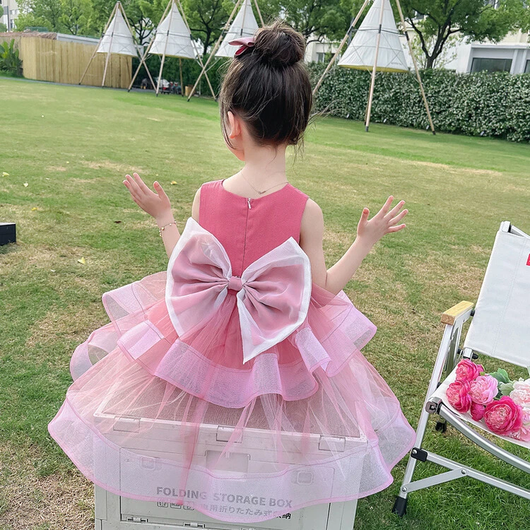 女童连衣裙2025夏季新款洋气公主裙宝宝蓬蓬纱裙气质夏装儿童裙子