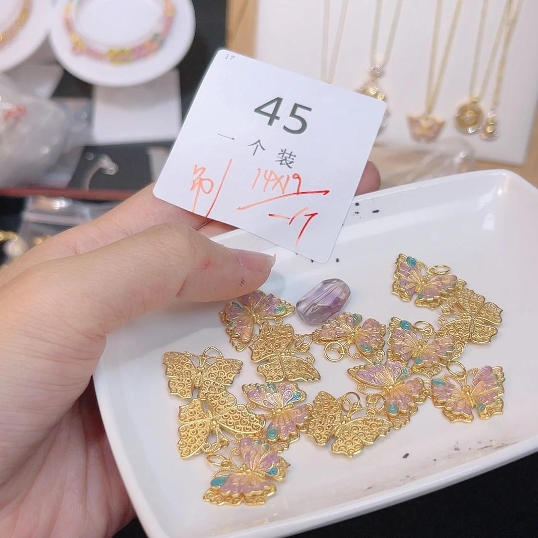 紫晶珠宝半成品银S925镀金镶嵌45