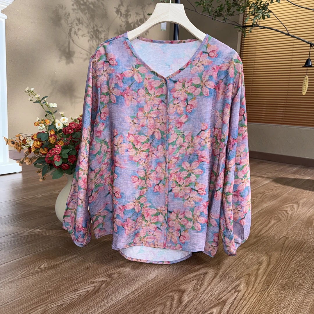 [青鸾]Z520复古宽松显瘦小上衣夏季新中式新款休闲短袖