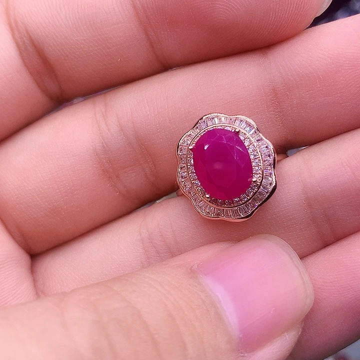 银S925镶嵌红宝石戒指