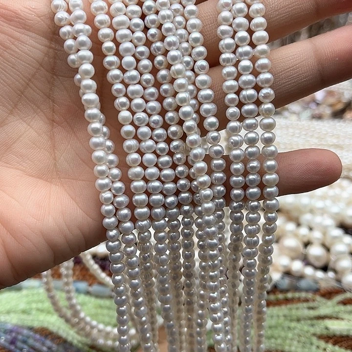 未镶嵌玛瑙/玉髓珠宝半成品喜**多一条4mm左右椭圆珍珠