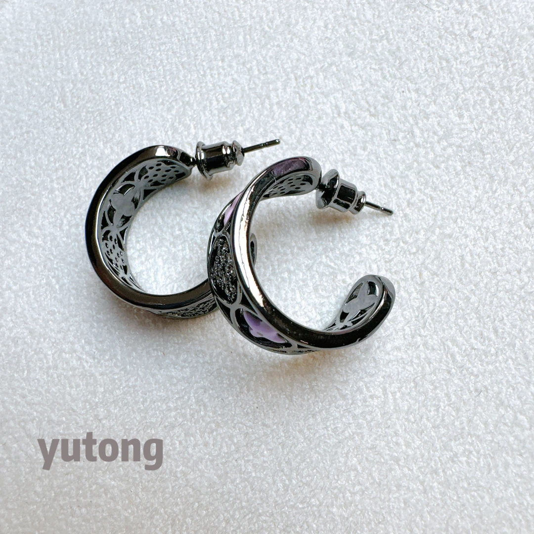 铜合金锆石耳饰 【雨桐轻奢饰品】设计款耳环YT02293