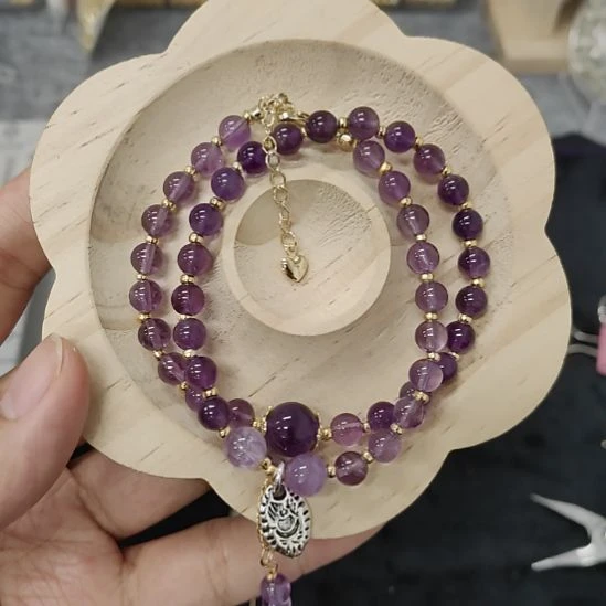 紫晶手串未镶嵌云善手作精美配饰