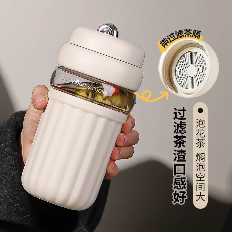 淘森林泡花茶杯玻璃水杯子女士个人专用男生2025新款高颜值耐高温