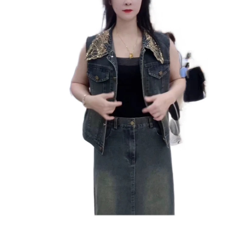 8502款新款牛仔两件套