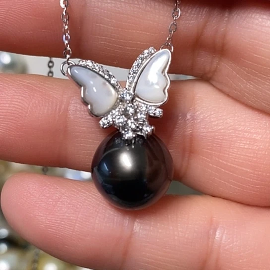 海水珍珠颈饰银S925镶嵌12.1