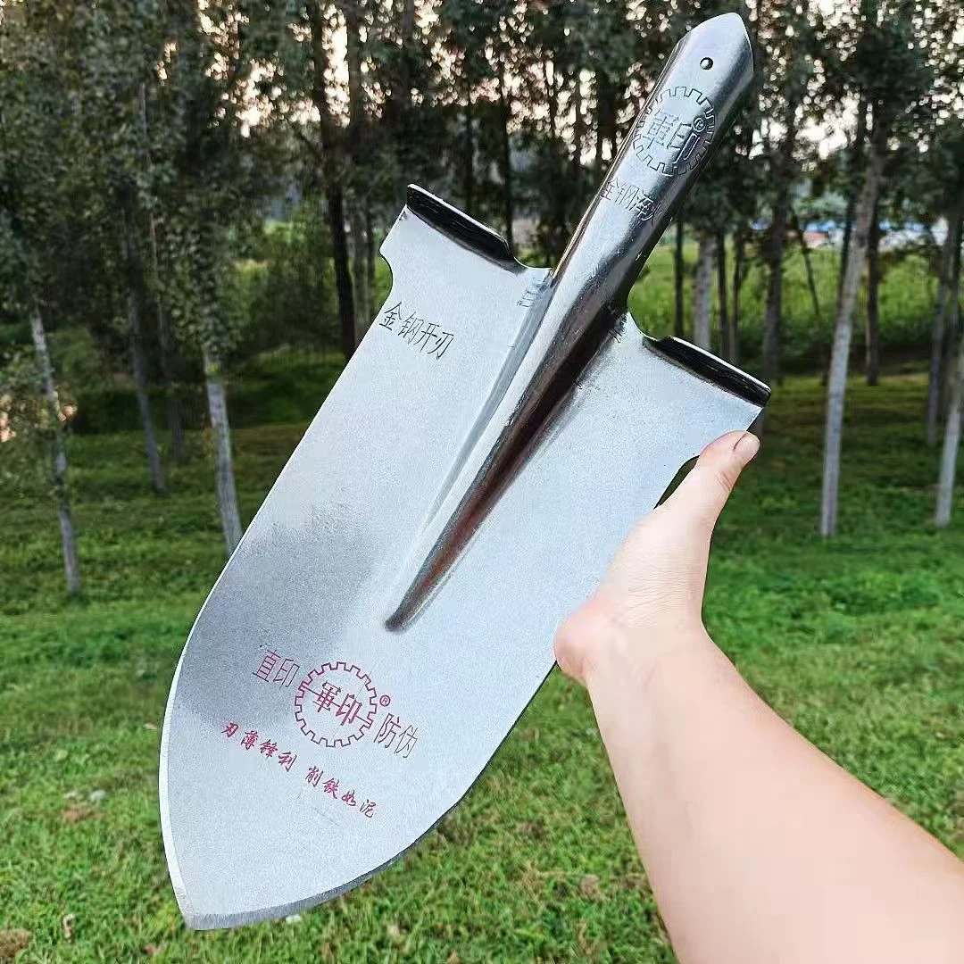 尖锹挖土铲子加长铁锹挖沟挖树锹农用工具锰钢泥铲窄尖窄方铁铲