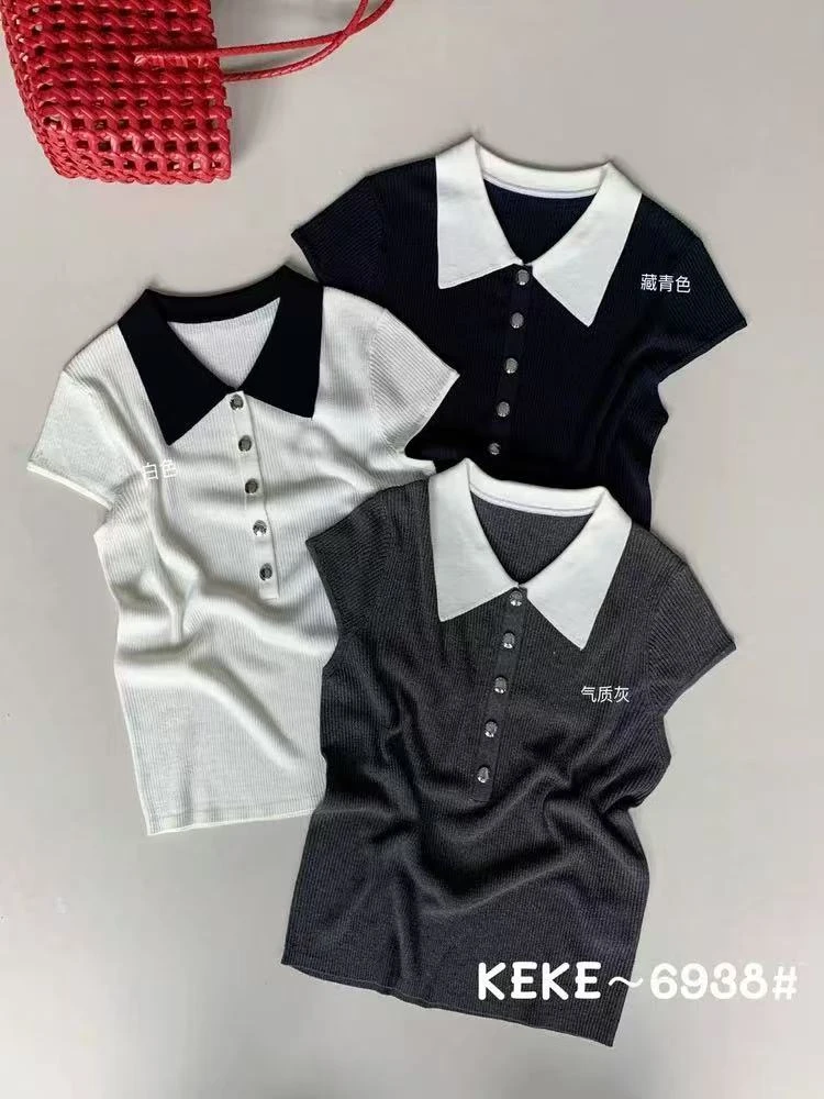 夏季polo领天丝设计师款气质休闲