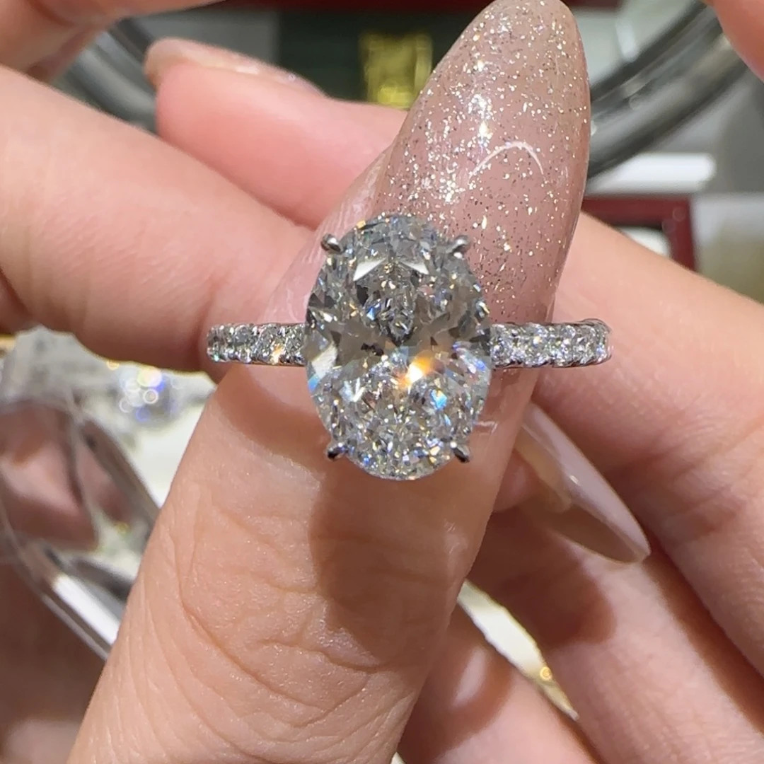 铂Pt950镶嵌实验室培育钻石带钻海莉2卡igi双证