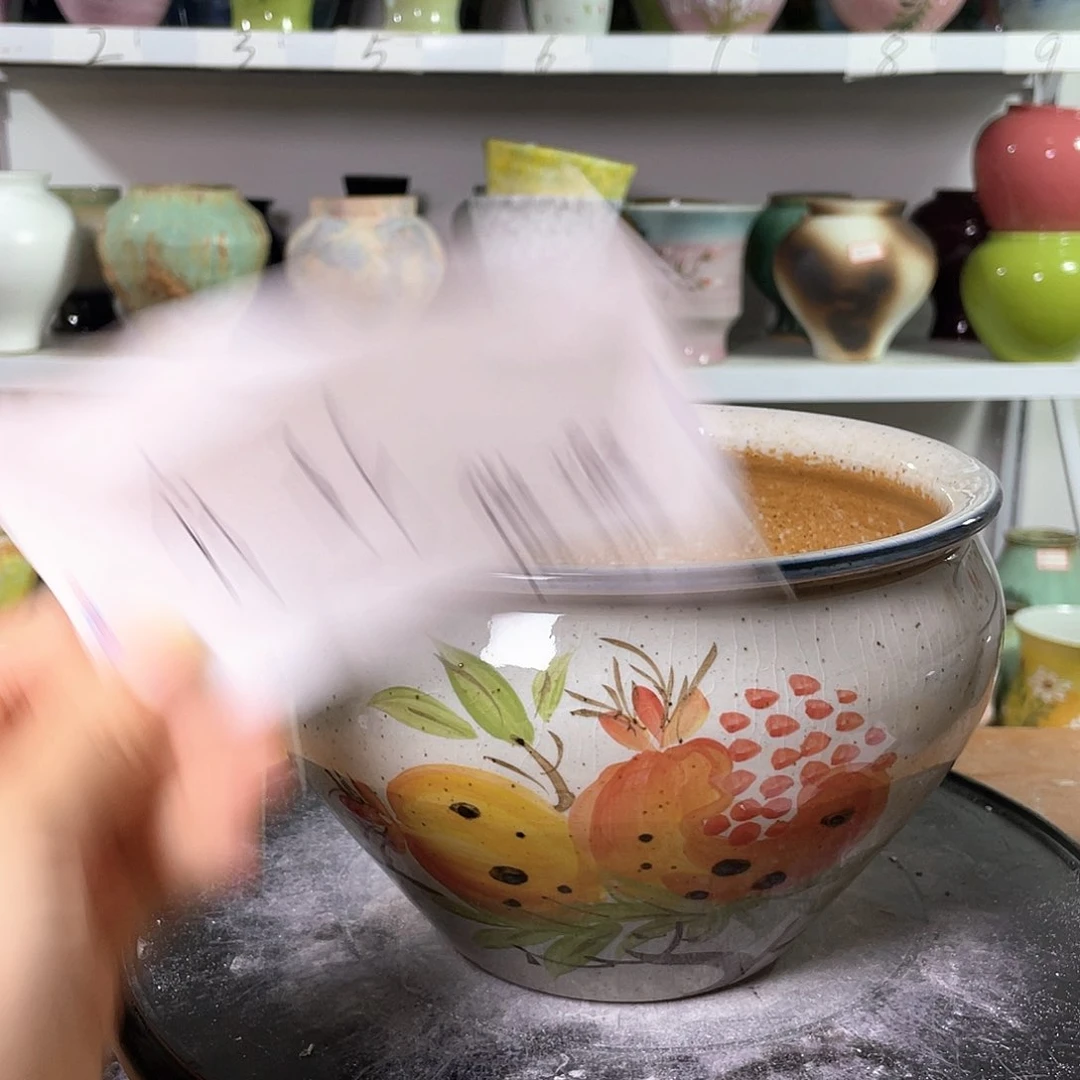 景德镇陶瓷花盆微瑕