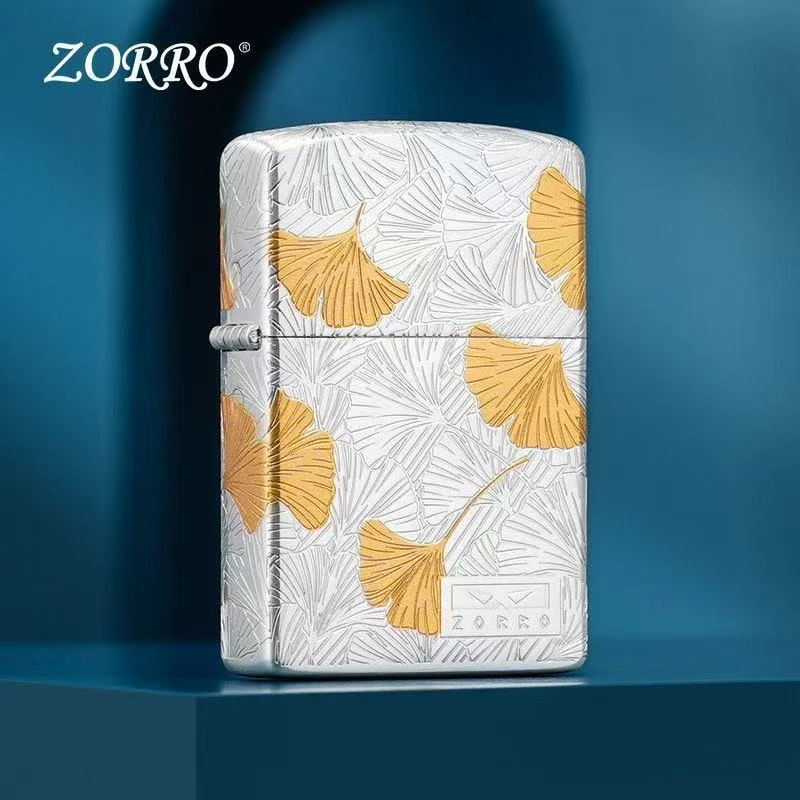 ZORRO佐罗二代正品【三生有杏银拉丝】高档煤油防风机