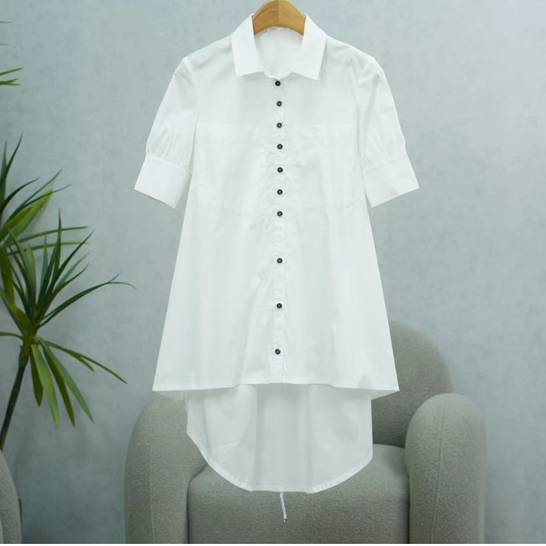 卓系列   Y114   女装时尚撤柜上衣短袖衬衫白色