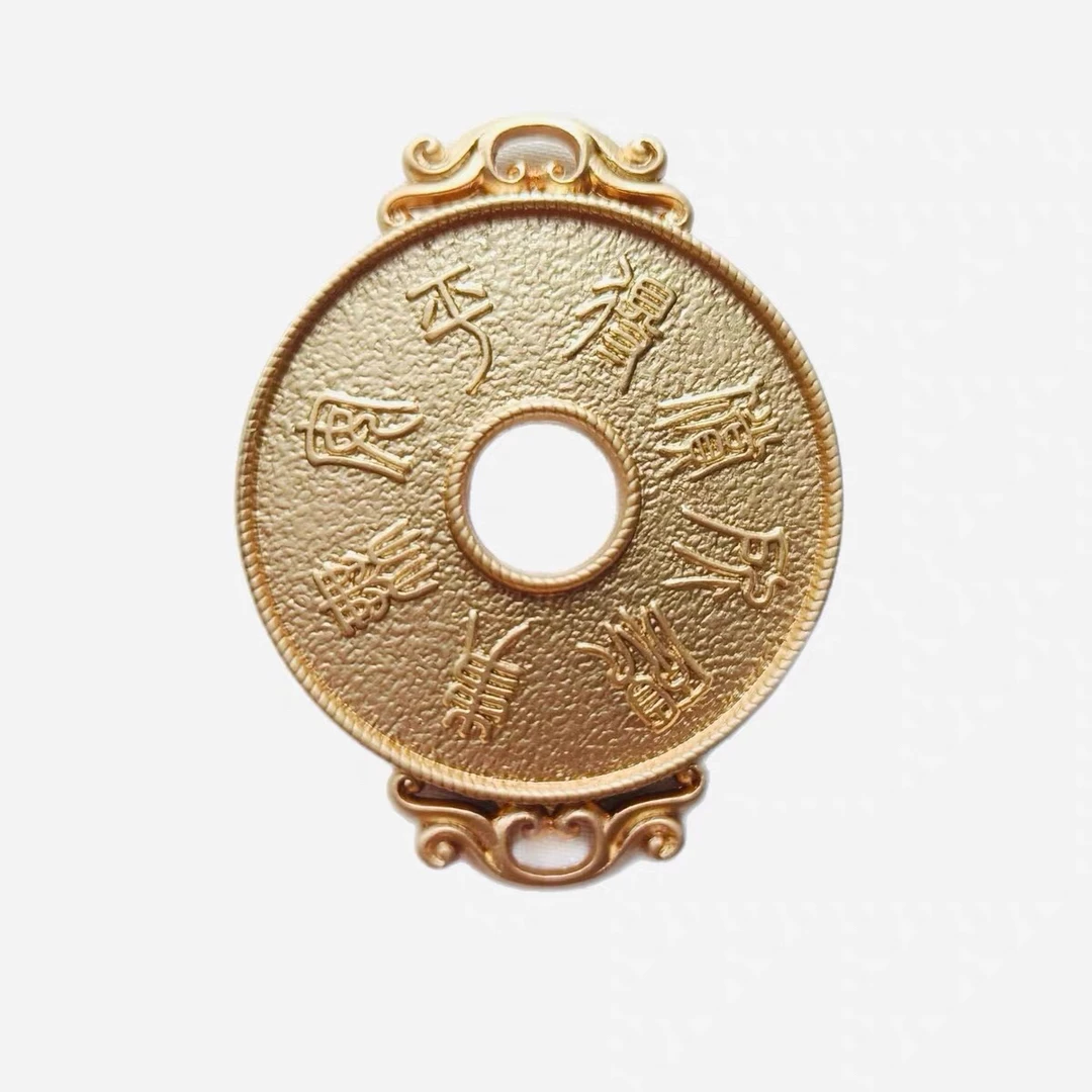 双盖双面—新如意平安扣吊坠铜钱宋锦DIY贴皮盘发饰