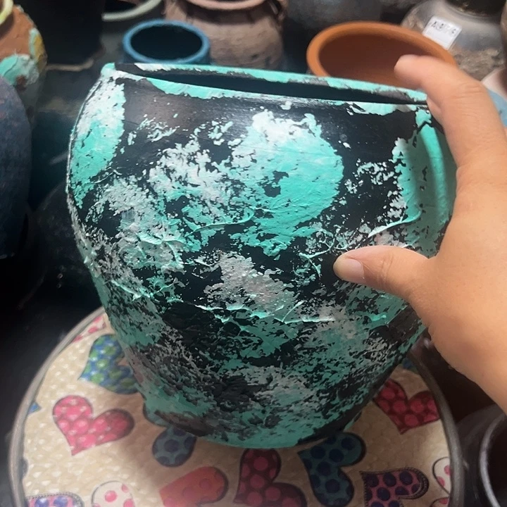 粗陶盆有孔高20口20