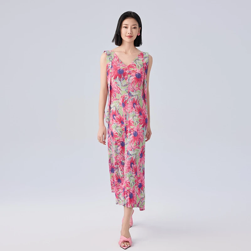 夏季新日韩休闲风连衣裙领彩绘印花绑带字裙女连衣裙夏季显瘦气质