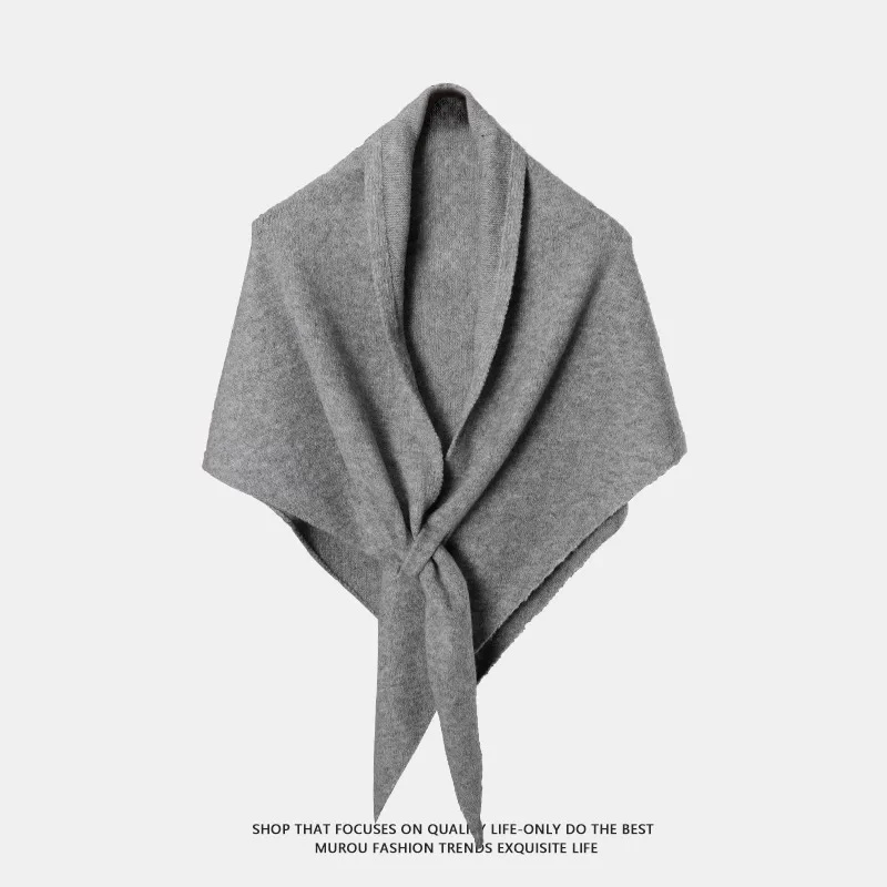 【韩系纯色披肩三角巾】丝巾围巾高级披肩送礼复古国风双面