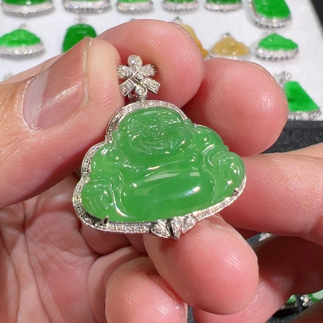 【闪购商品】翡翠吊坠(不含链)18K金镶嵌