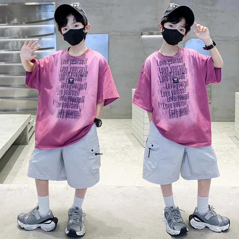 儿童装男童夏装套装2025新款夏季男孩中大童夏款薄款运动酷帅气潮