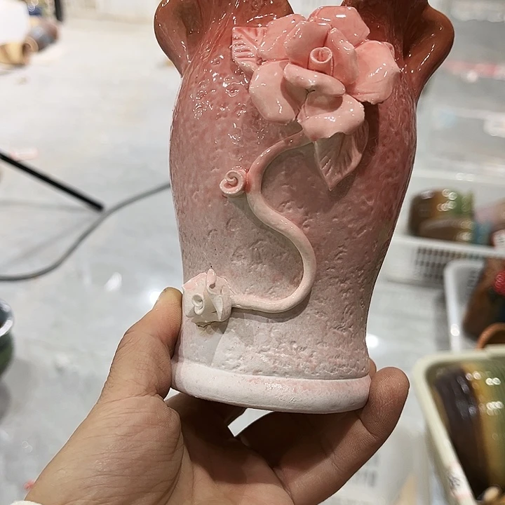 瓷片花盆多肉植物艺术品