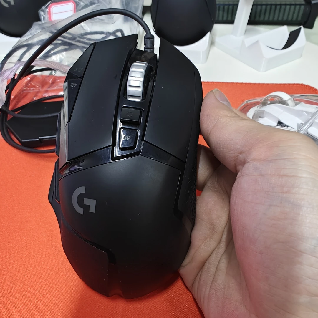 95新 Logitech/罗技 g502hero有线电竞鼠标含配重