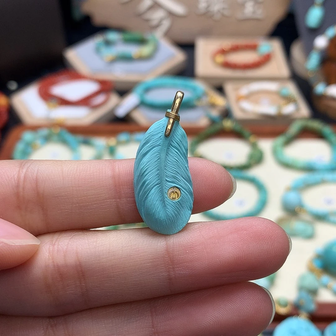 绿松石颈饰18K金镶嵌囍*