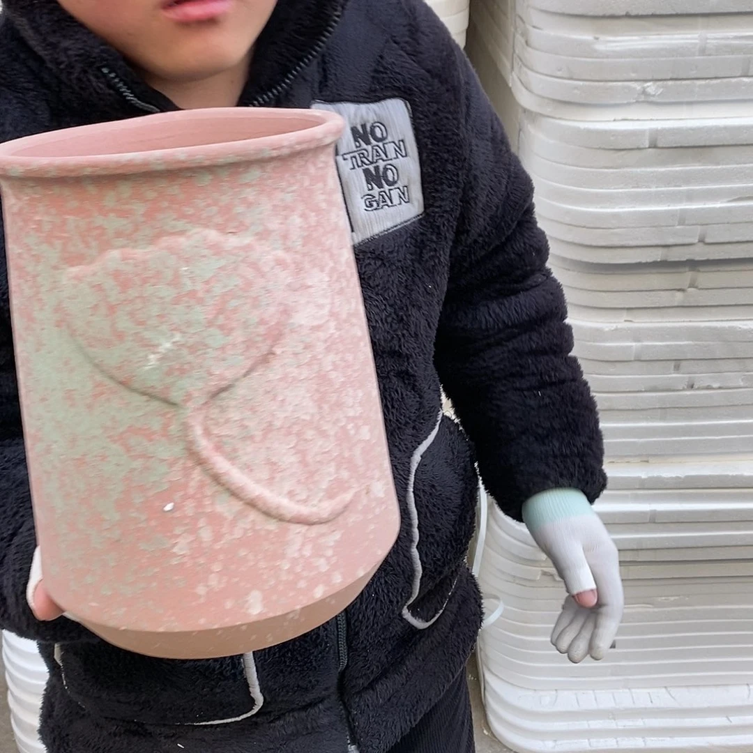 紫砂花盆瑕疵口18高25瑕疵