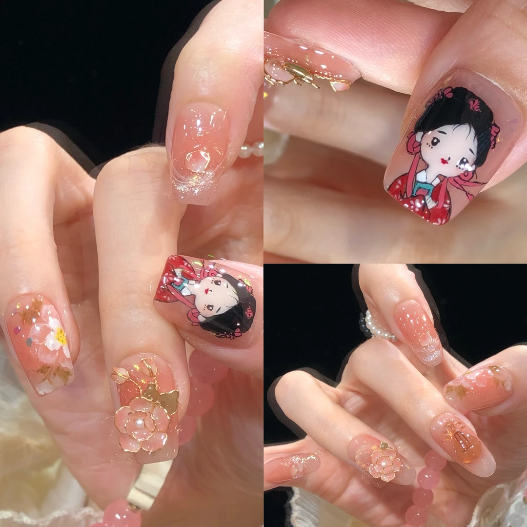 喵公子 【玥璃曲-11片】【原创非遗掐丝设计师款】纯手工穿戴甲拆卸甲