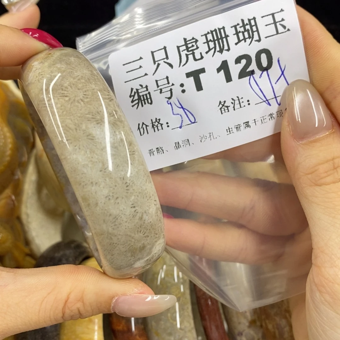 硅化珊瑚（珊瑚玉）1足银镀金镶嵌阳***?