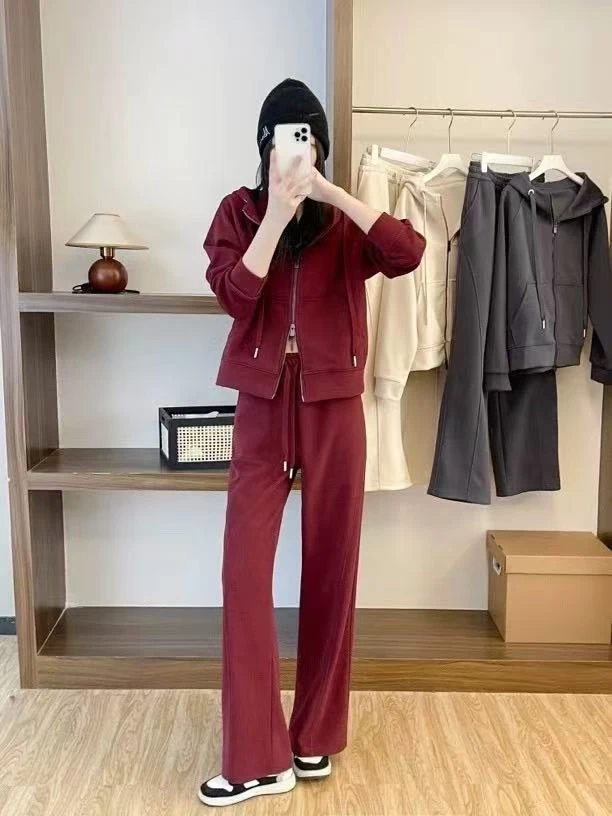 今年流行漂亮高级感小香风运动卫衣套装女Y060