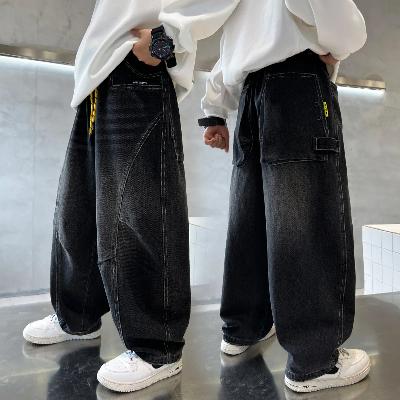 男童牛仔裤春秋2025新款儿童秋装裤子大童男孩秋季宽松休闲长裤潮