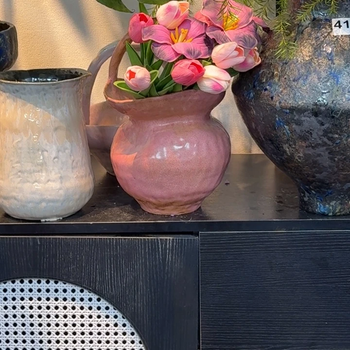 海***鼠瓶景德镇手工花器原创盘泥