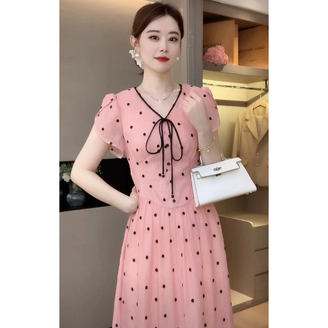 【嘉嘉JIANG】甜心玛丽 夏季经典温柔气质波点连衣裙 XJ252L1155
