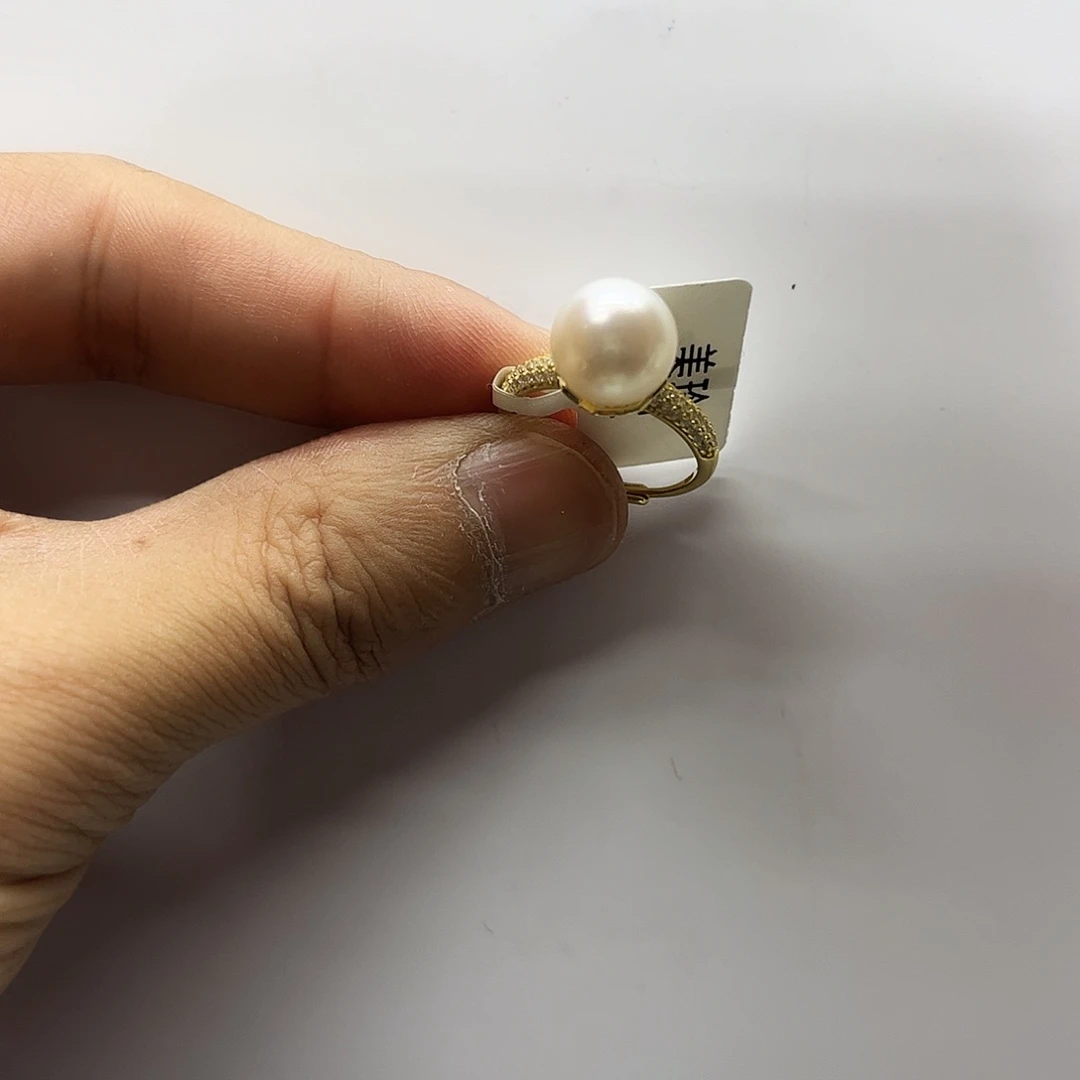 戒指银S925镶嵌海水珍珠