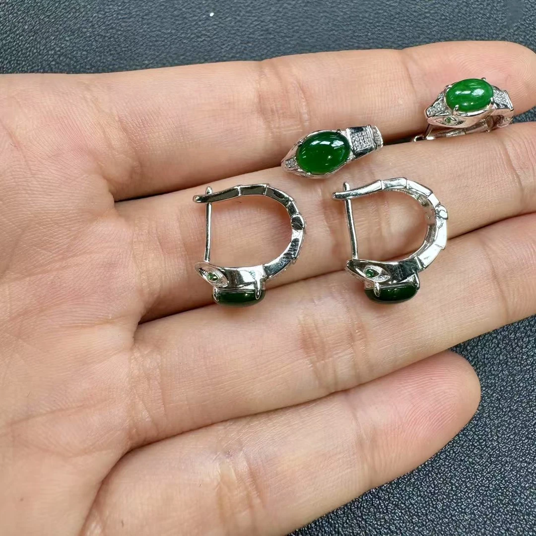 【玉经纶】30148/Q35-天然A货翡翠耳饰-多样性发其一