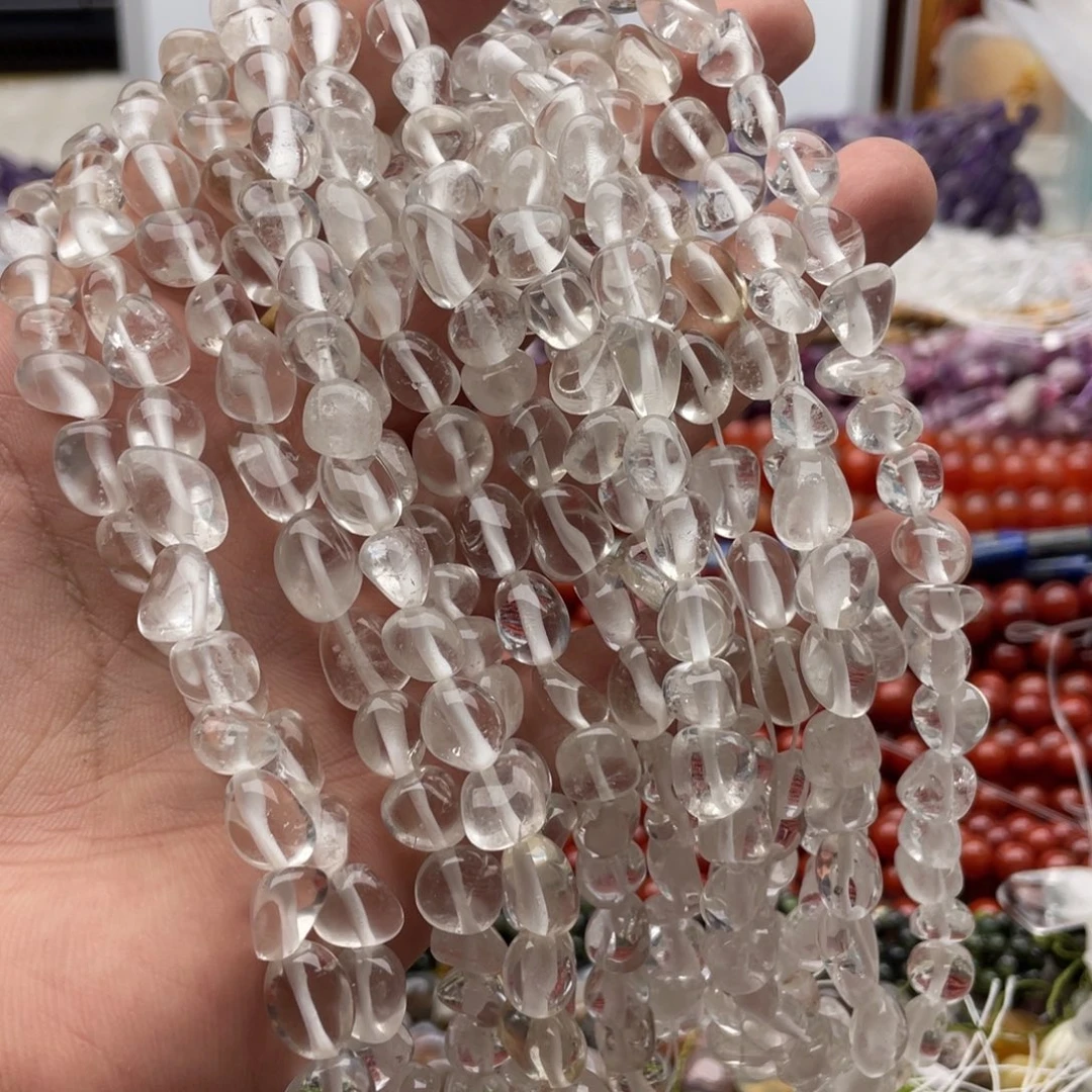 玛瑙/玉髓合金珠宝半成品一条装卡8mm白水随行珠