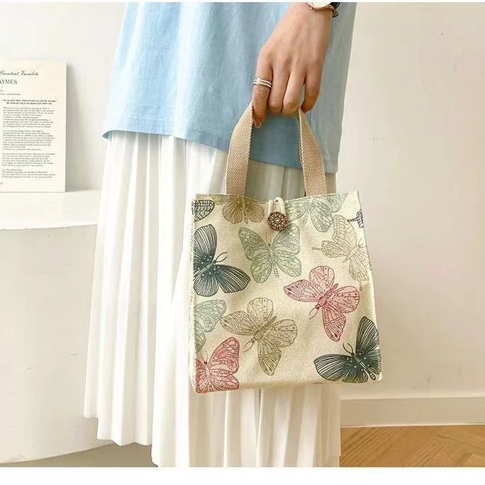 八款印花便当包文艺大容量手提袋上班族时尚妈妈午餐饭盒包四