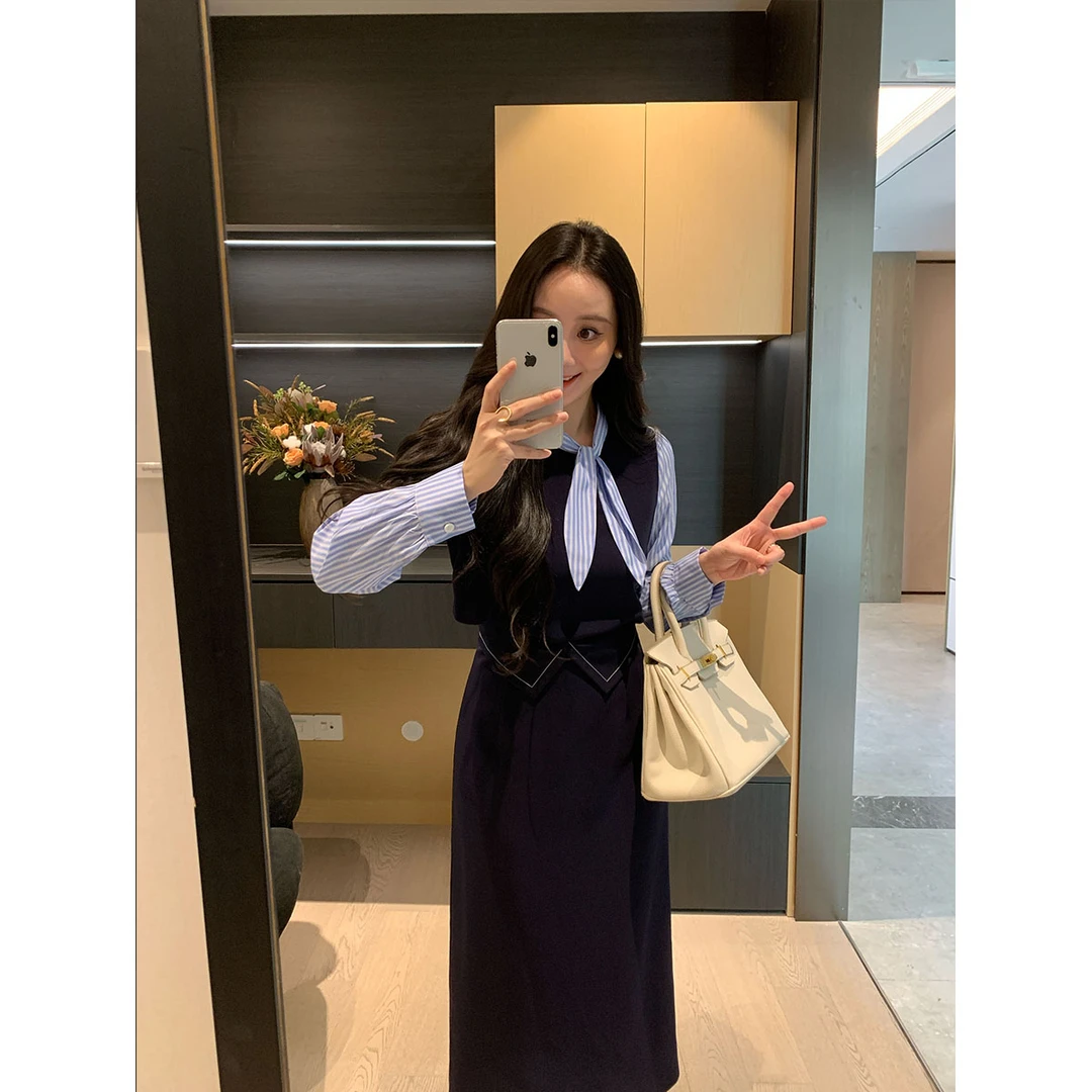 XINYI【通勤法则】秋冬假两件上衣+高腰半身裙显瘦套装X625A16174