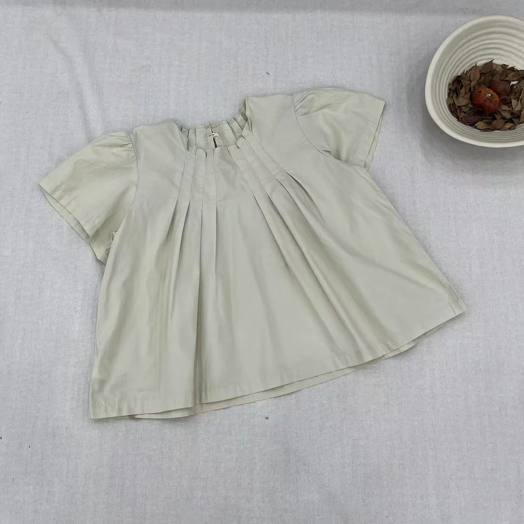 〖姐姐家〗2025夏款儿童萌娃穿搭打杆飞袖娃娃衫衬衫j3090