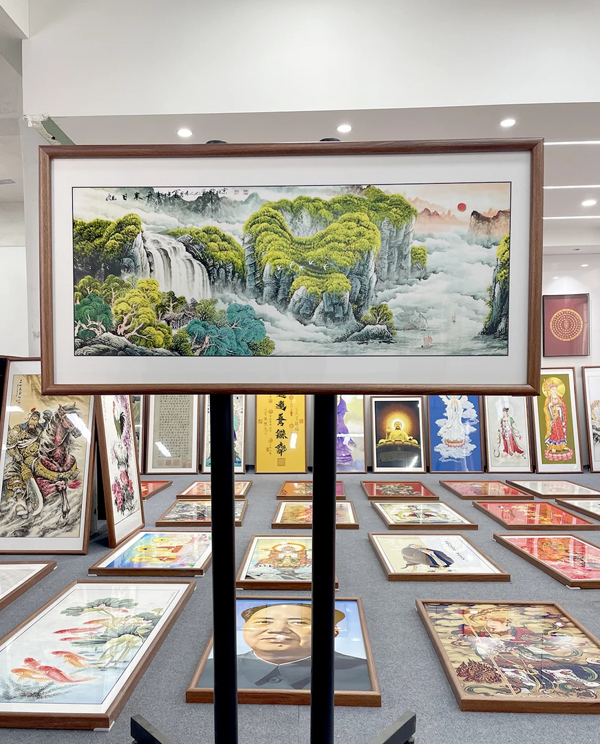[131旭日东升]50x100cm中国风家居装饰画办公室玄关客厅装饰画